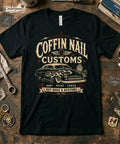 Coffin Nail Customs Shirt Psychobilly Hot Rod Gearhead Kustom Kulture Tee XS-5XL