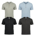 Men's Short Sleeve T-Shirt Henley Regular Fit Causal Cotton Lightweight Active