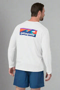 Patagonia Long Sleeve Cap Cool Daily Graphic Shirt Waters Boardshort Logo: White