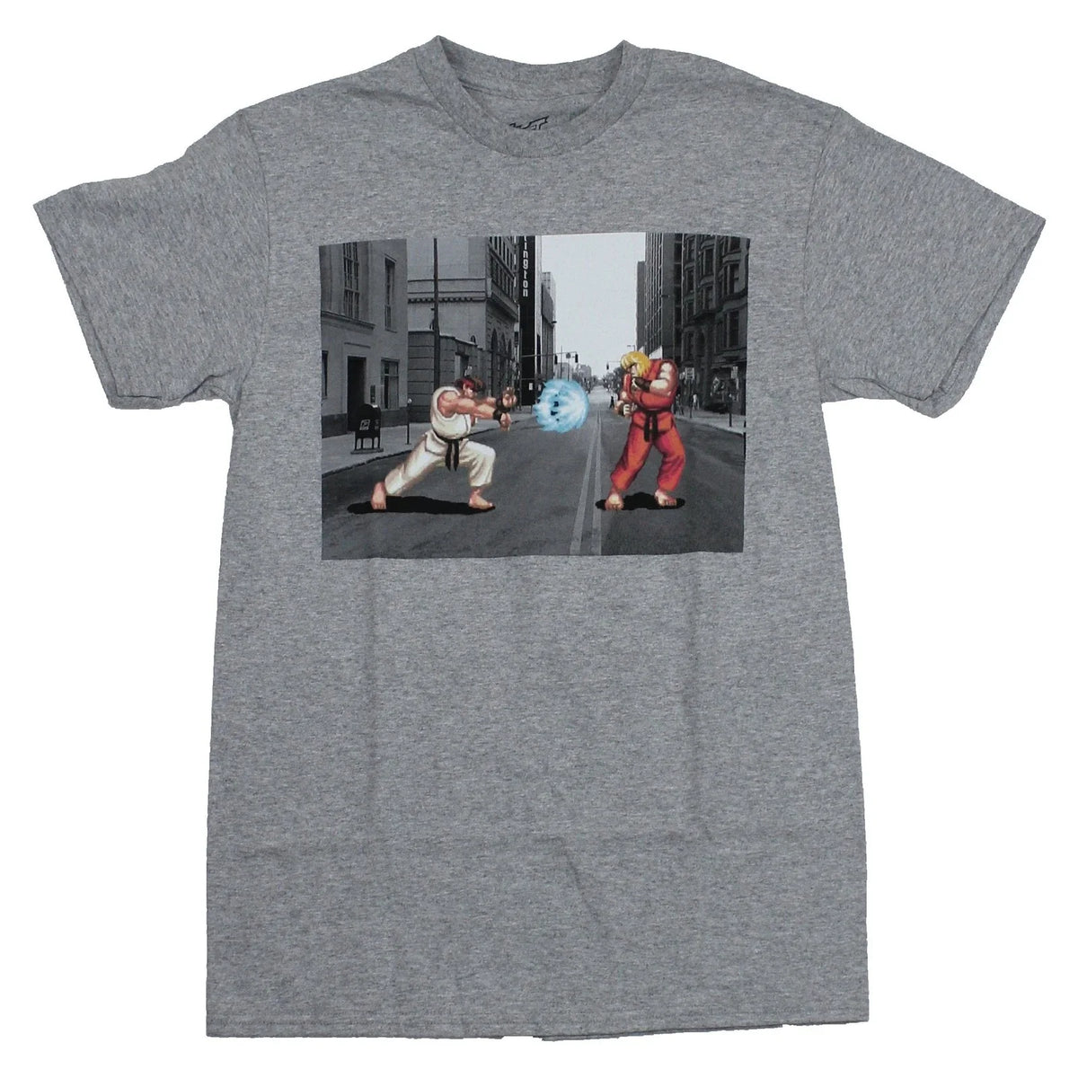Street Fighter Mens T-Shirt - Ryu Ken City Streets Showdown