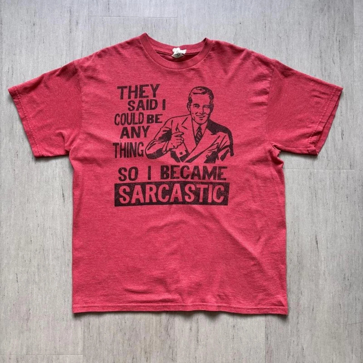 Delta Pro Weight “So I Became Sarcastic” Graphic T-Shirt Men’s L Red
