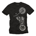 Motorcycle Rocker Mens T-Shirt with Custom Chopper - Mens Biker Shirt