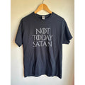 Gildan Heavy Cotton Not Today Satan Graphic T-Shirt Mens Large Black