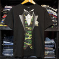 Y2K Camo Tuxedo Graphic T-Shirt Size L