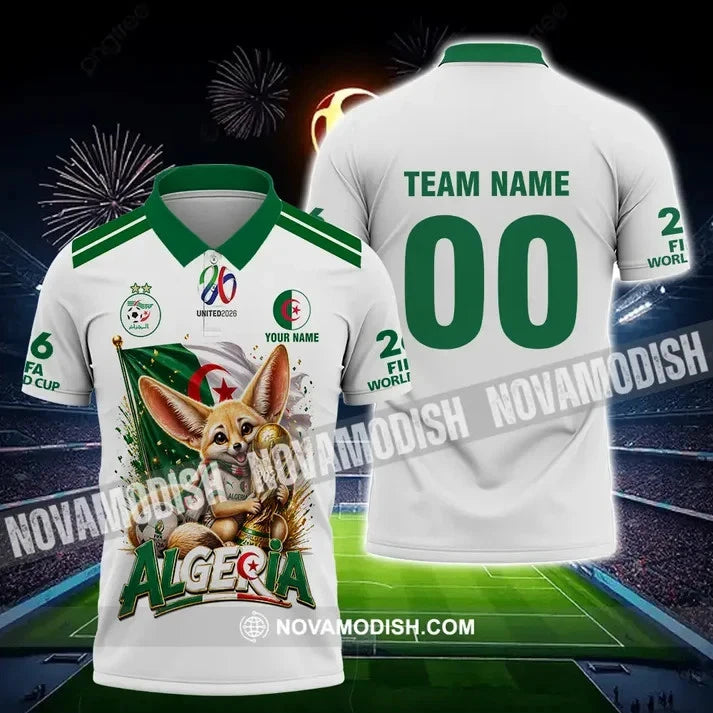 Unisex Shirt - Custom Algeria World Cup 2026 3D Polo Shirt HS802
