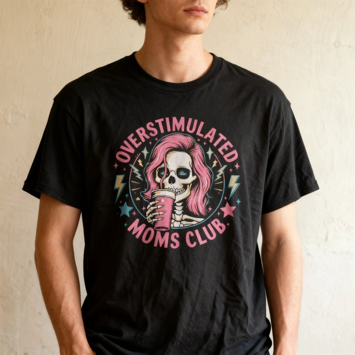 Skeleton Mom Coffee Shirt Overstimulated Moms Club Funny Mom Tee