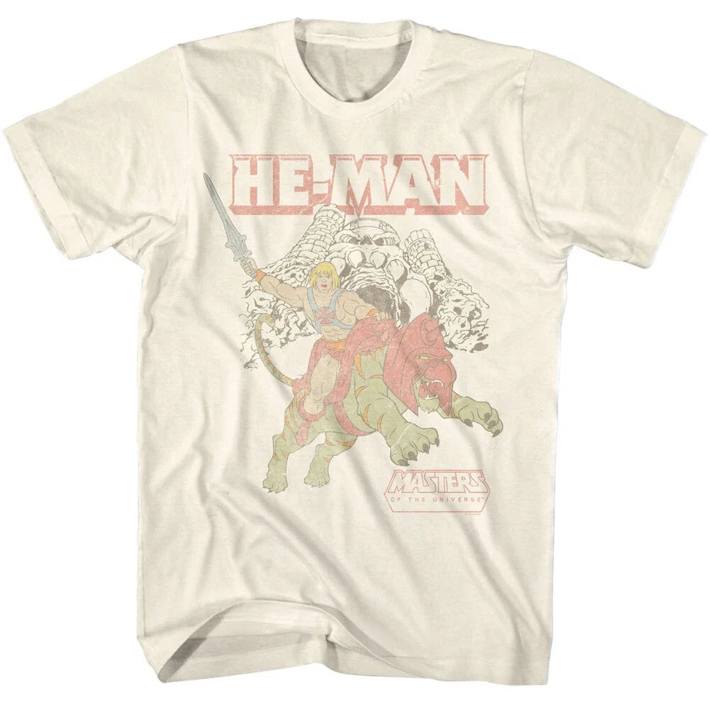 Masters Of The Universe He-Man Battle Cat Castle Grayskull Men's T Shirt