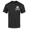 Distressed Skull and Crossbones Pocket Size T-shirt Novelty Shirt