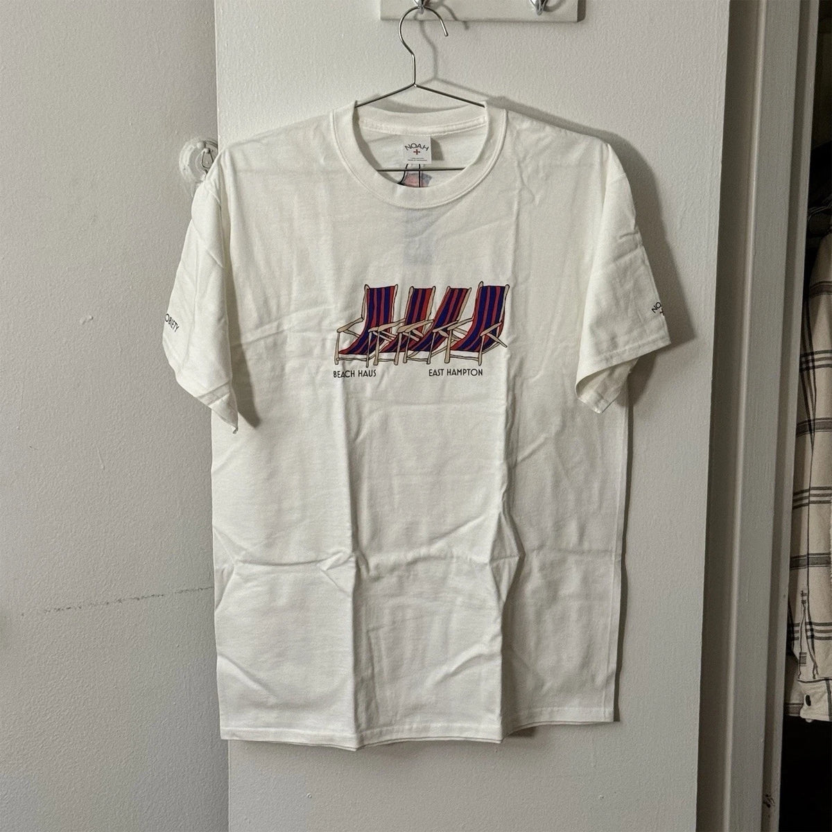 NOAH x Highsnobiety Beach Haus Chair Tee White Graphic Men's T-Shirt XL