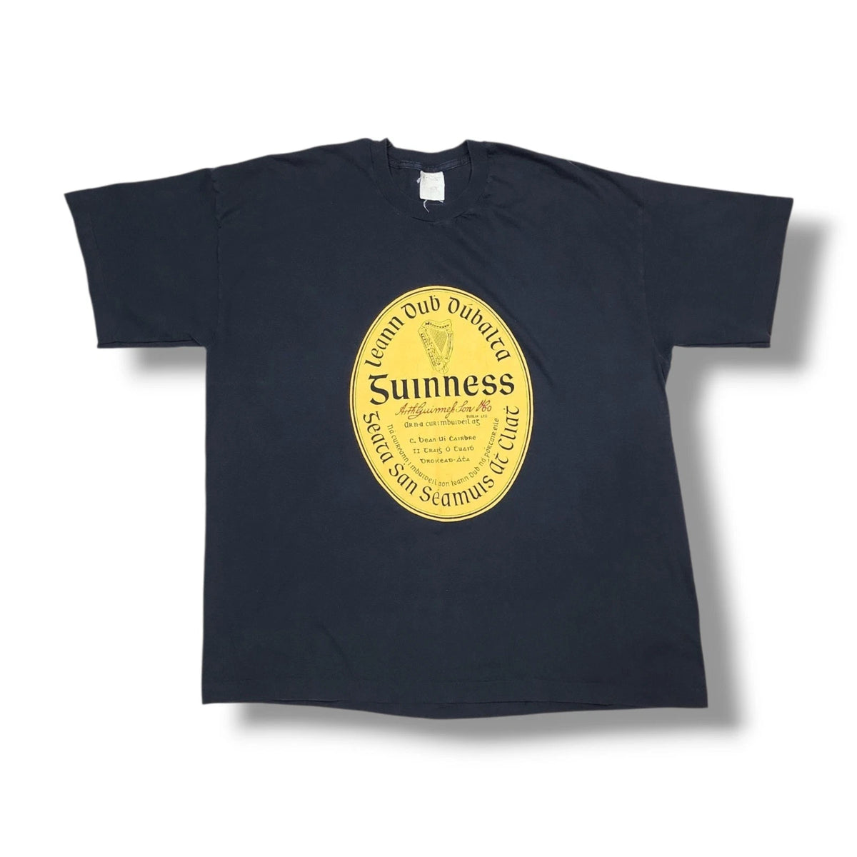 Vintage Guinness Beer Dublin Ireland Made Black Screen Stars T-Shirt Men's 2XL