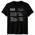 Dad Dungeons Mens T Shirt Dragons Character Sheet Fathers Day Gift DND RPG