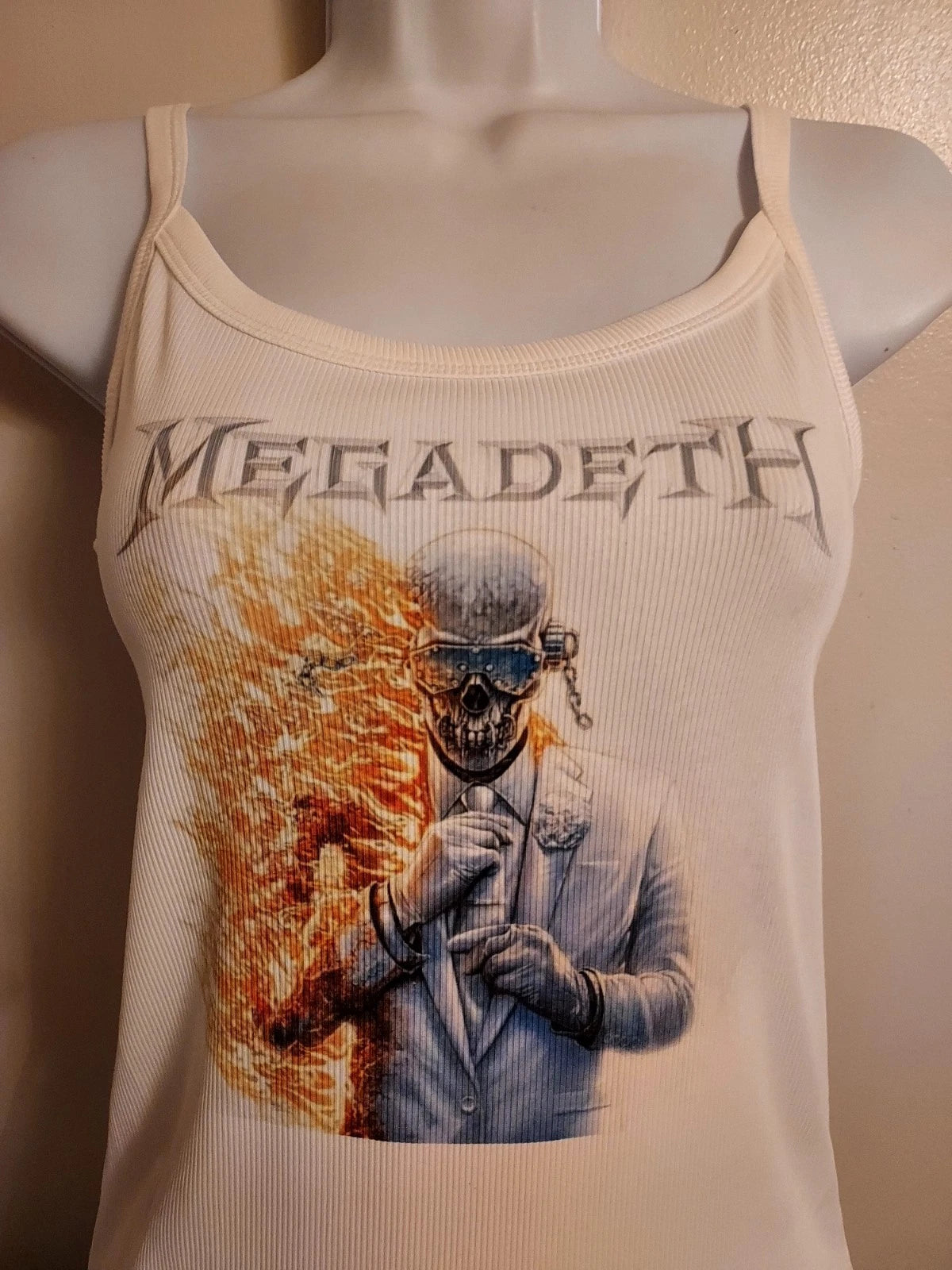 Megadeth tank top flames design Megadeth cropped tank top ribbed Megadeth Shirt