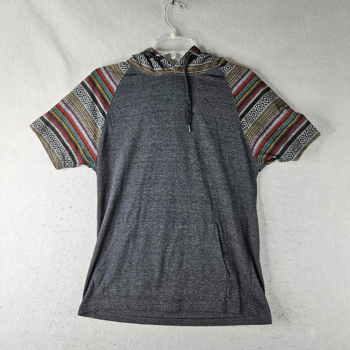 Beautiful Giant Hoodie Mens Small Gray Pullover Aztec Print Soft Lightweight