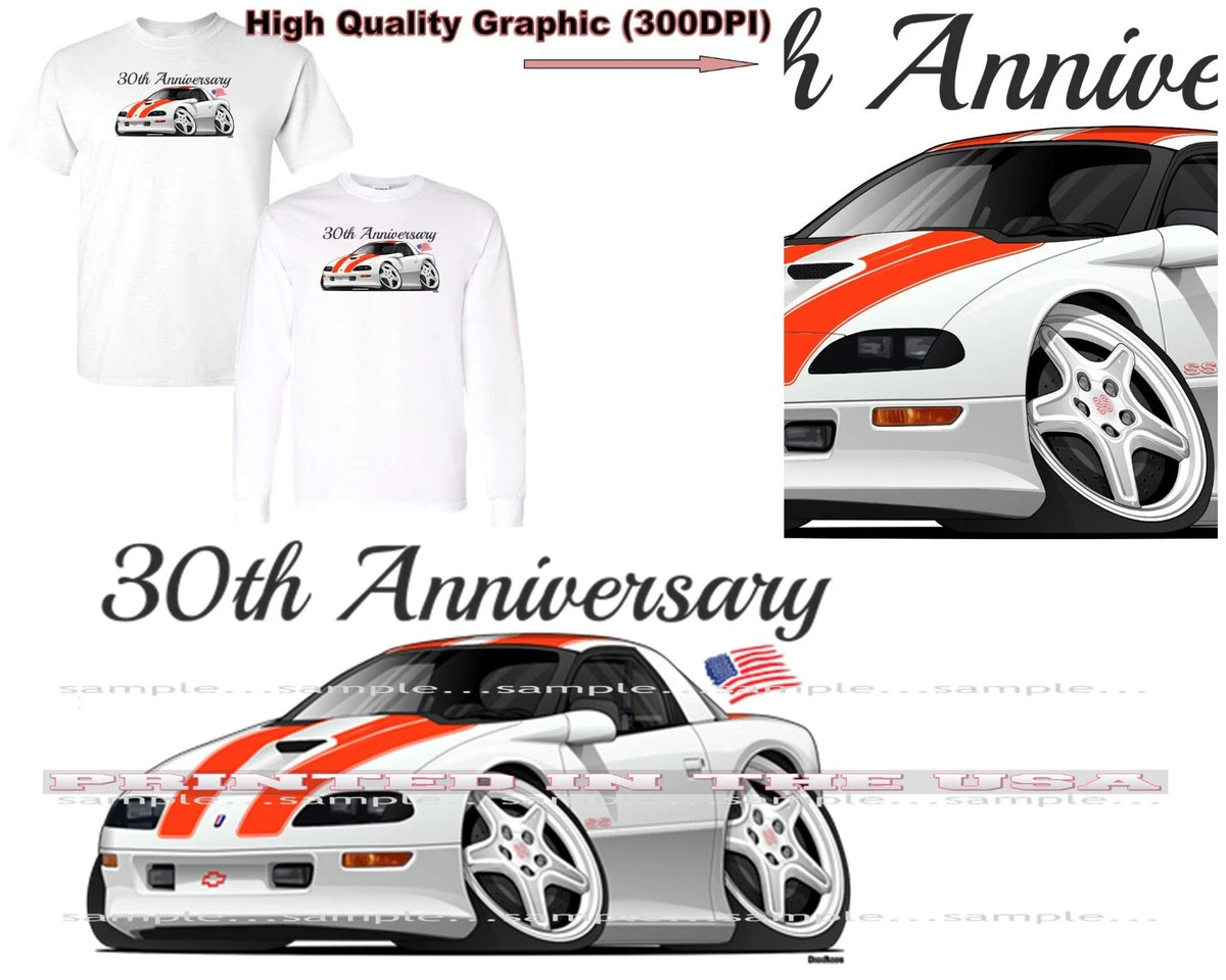 DigiRods Camaro 1997 30th Anniversary Z28 SS Edition Model Cartoon Car T Shirt