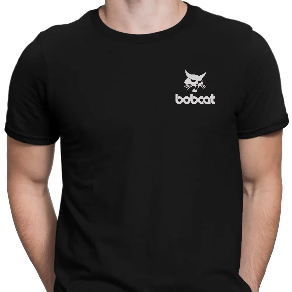Bobcat Black T-Shirt Simple Logo Tee Car Enthusiast Casual Wear