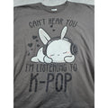 Port & Company Mens 2XL K-Pop Bunny Graphic Tee Charcoal Gray Ring Spun Cotton