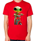 Alien Riding A Bike T-Shirt Men Women Unisex Top