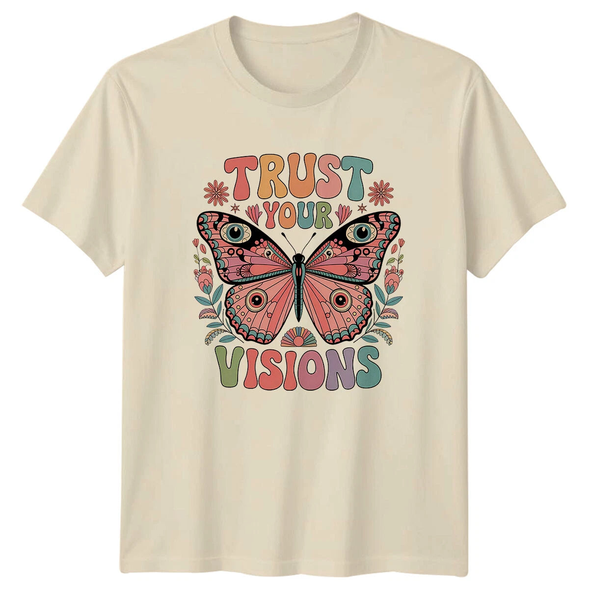 Trust Your Visions Retro Butterfly Boho Vintage Graphic T-Shirt