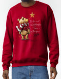 Winne The Pooh Christmas Jumper or T-Shirt Printed Sweatshirt Premium Gildan Red