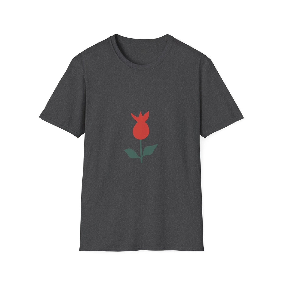 Simple Tulip Flower T Shirt Soft Breathable Cotton Minimal Graphic Casual Tee