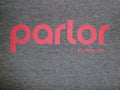 PARLOR CUSTOM SKIS T SHIRT SzL SKIING SNOW WINTER SYMBOL ON BACK