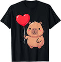 Cute Valentine Capybara Heart Balloon Kawaii Unisex T-Shirt