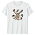 Floral Skeleton In Meditation Yoga T-Shirt Botanical Goth Birthday Gift