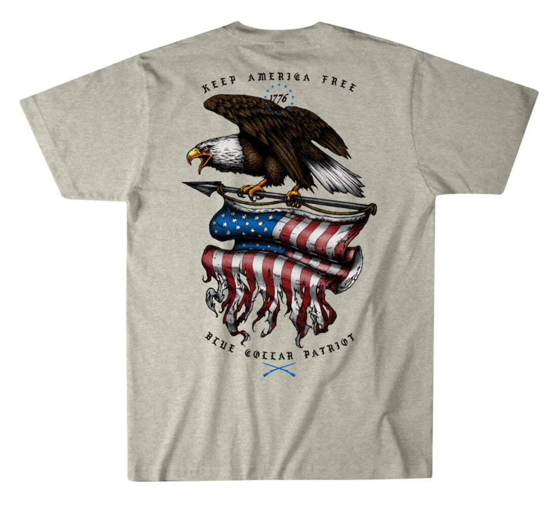 Howitzer Style Men's T-shirt Blue Collar Eagle Military Grunt MFG