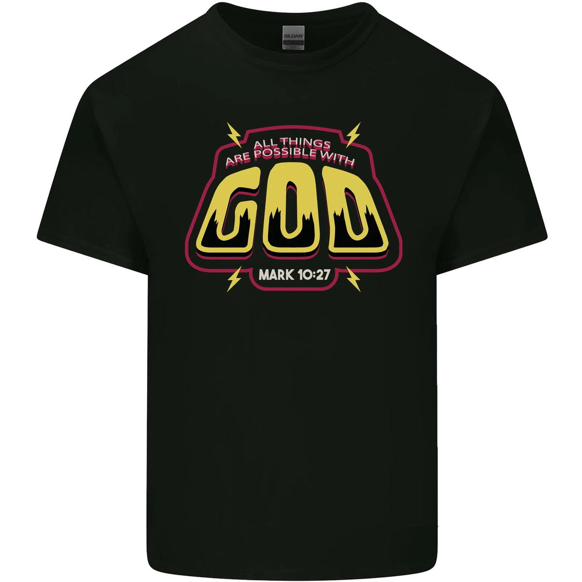 Possible With God Christianity Christian Mens Cotton T-Shirt Tee Top