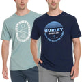 Hurley Men's Graphic Tee 2-pack Classic Fit, Light Blue/Navy, XXL