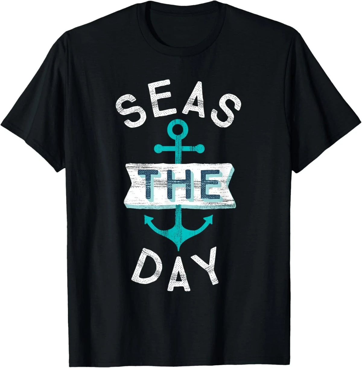Funny Cruise Shirt Saying Seas Day Teal Nautical Anchor T-Shirt