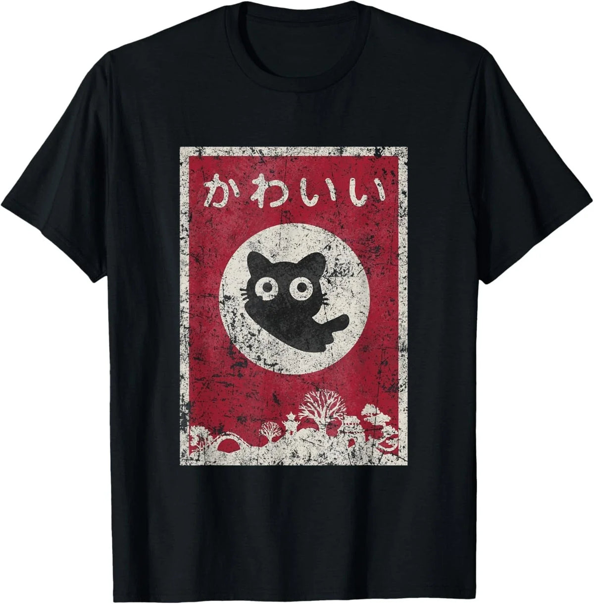 Kawaii cat Japanese Black Anime cat T-Shirt