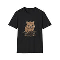 Wombat Cute Kawaii Illustrated Black Tee Animal Nature Graphic T-Shirt