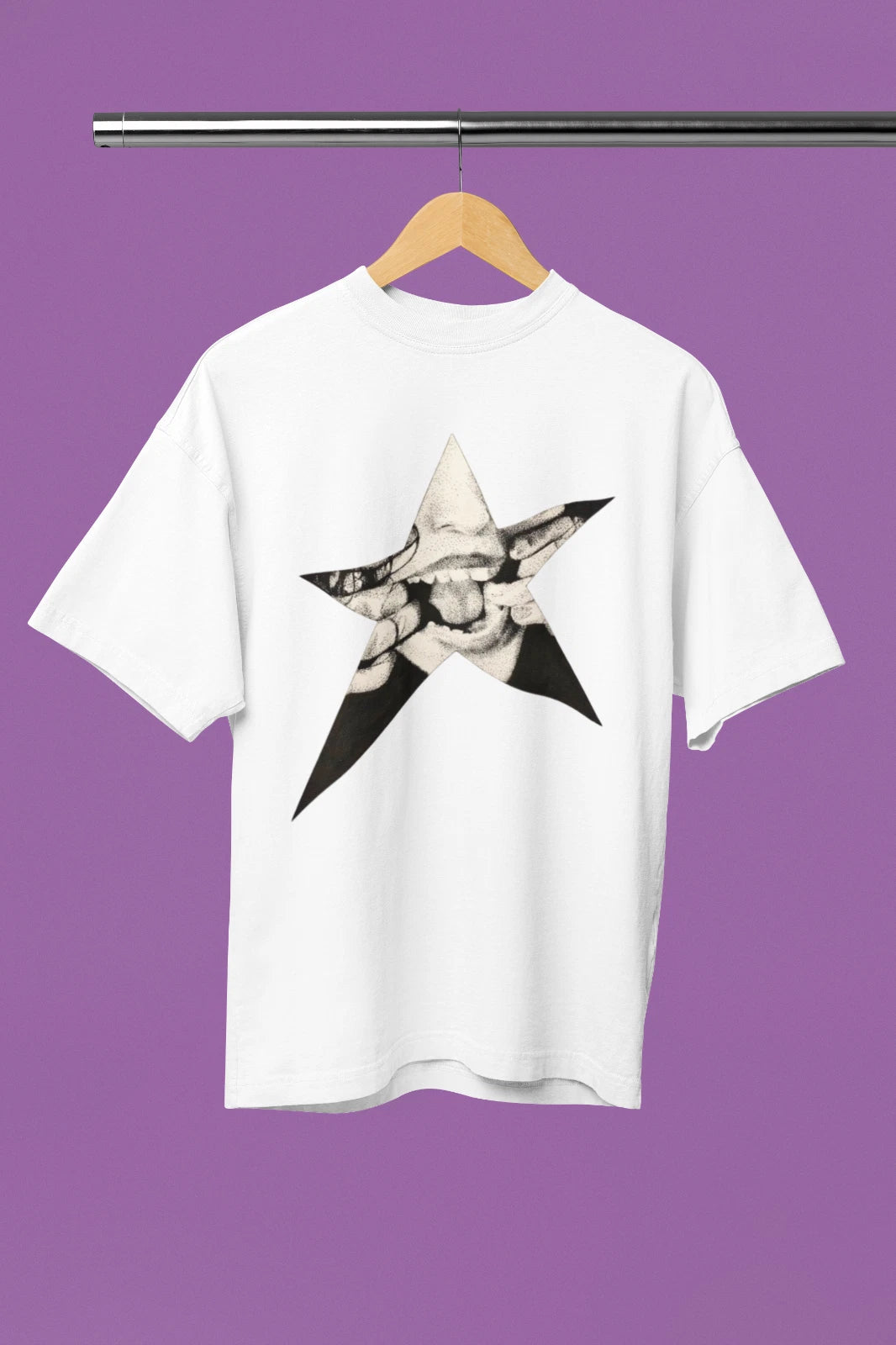 Bold Star Graphic Tee - Edgy Art Meets Style