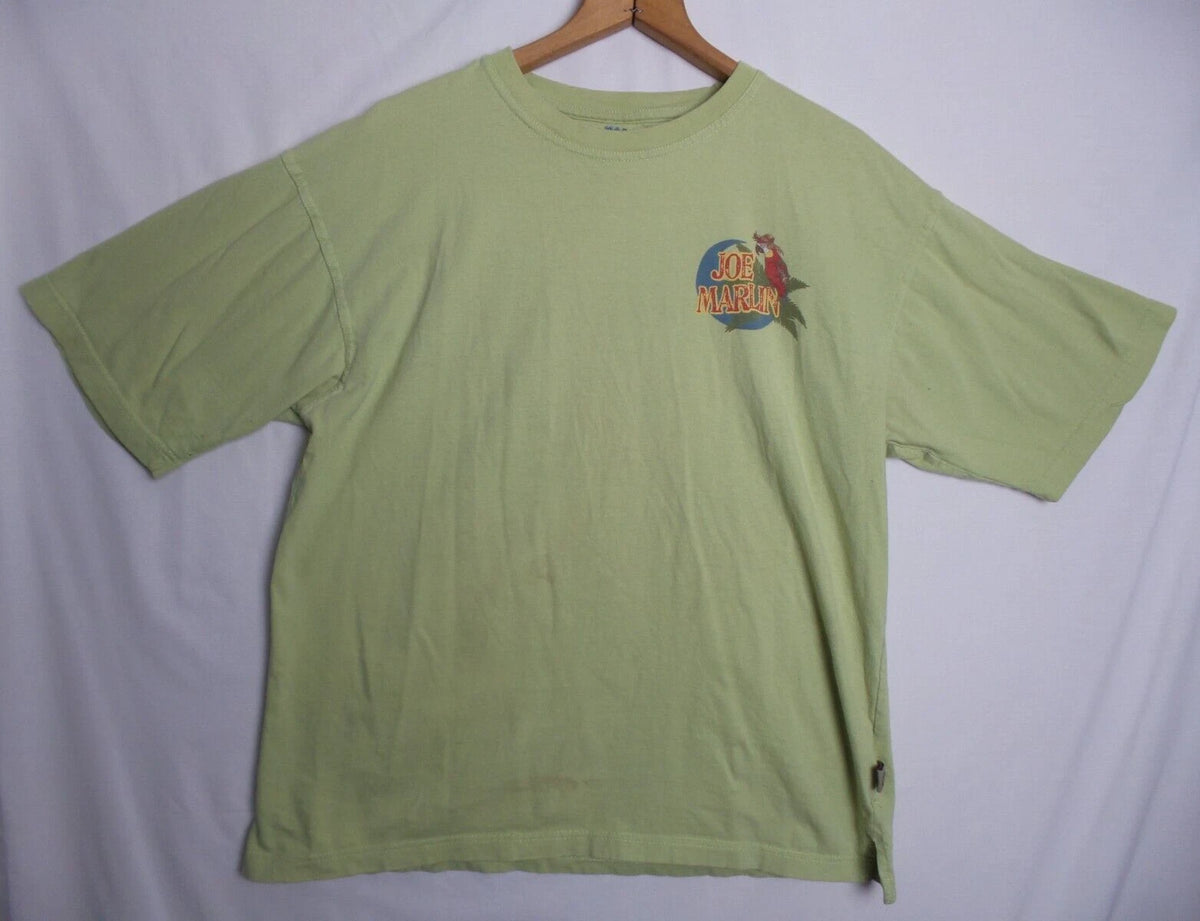 Joe Marlin T-Shirt Men's Medium Green Lazy Parrot Inn Surf Graphic Tee