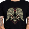 Skull Wings Sword Gothic Graphic T-Shirt Dark Tattoo Style Biker Vintage Tee