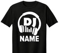 Custom DJ Name T Shirt Personalised Headphones Music Lover Gift for Him DJ Tee