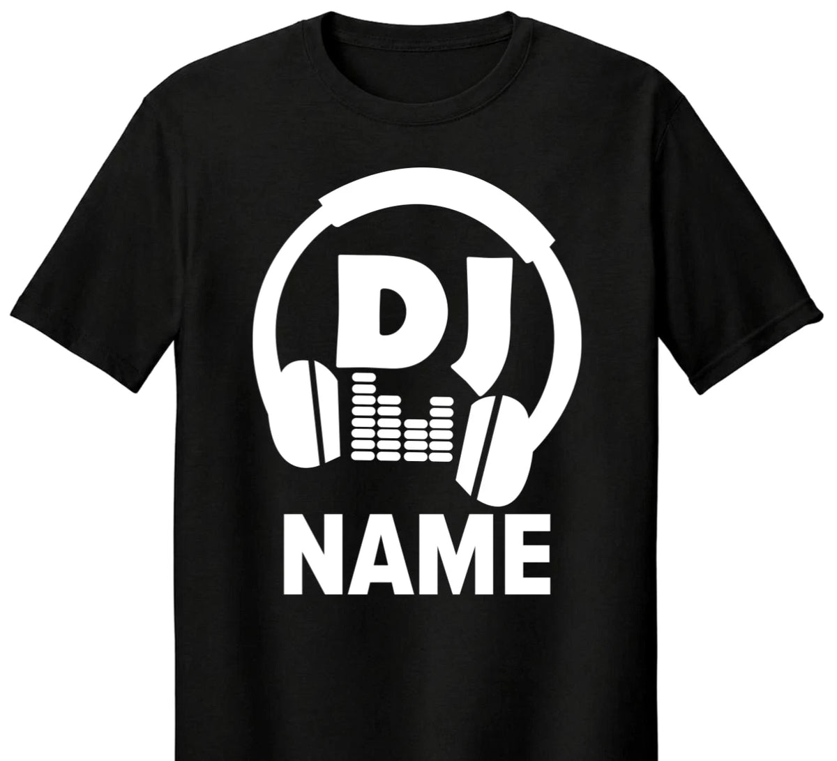 Custom DJ Name T Shirt Personalised Headphones Music Lover Gift for Him DJ Tee
