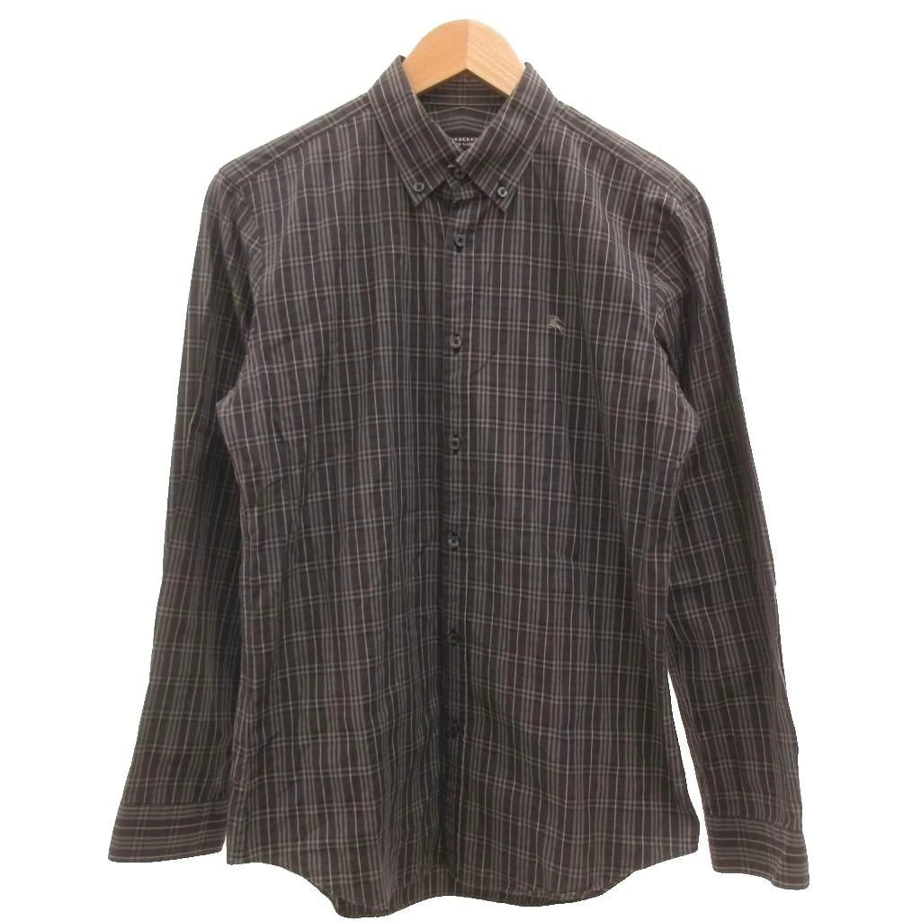 Burberry Black Label Check Shirt Gray Long Sleeve Modern Style