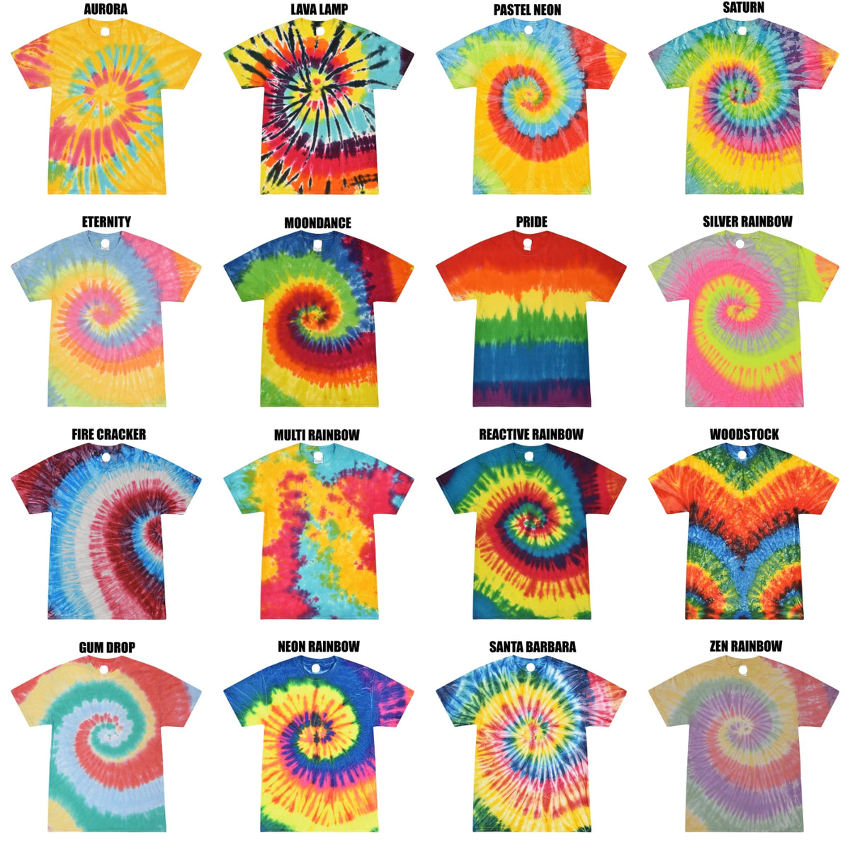 Colortone Unisex Tie Dye T-Shirt  Tee Soft Cotton Multi Color S-5XL New