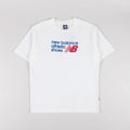 New Balance White Athletics Premium Relaxed Chest Logo T-Shirt - Medium RRP £35