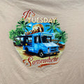 Caribbean Taco Tuesday T-Shirt Mens 3XB Big Peach Food Truck Graphic Casual NEW