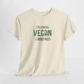Funny Sarcastic I'm A Social Vegan, I Avoid Meet, Heavy Cotton T-Shirt, 5 Colors