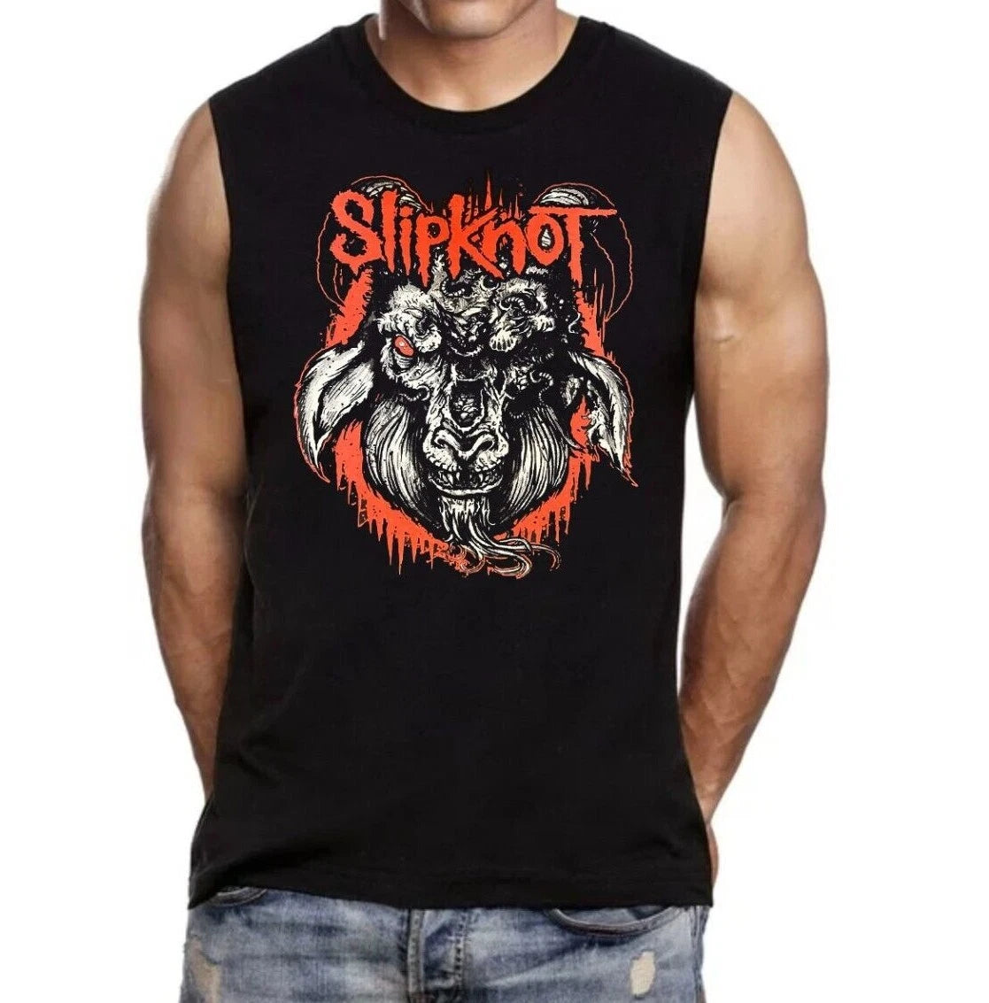 SLIPKNOT GOAT PUNK ROCK BAND MUSCLE SHIRT (Multiple Variations)
