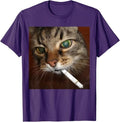 Cat Meme Cat Smoking Cigarette T-Shirt