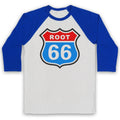 ROOT 66 AMERICAN ROAD PARODY ENGLAND JOE CRICKET ICON 3/4 SLEEVE BASEBALL TEE