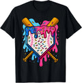 Baseball Boys Ice Cream Drip Baseball T-Shirt