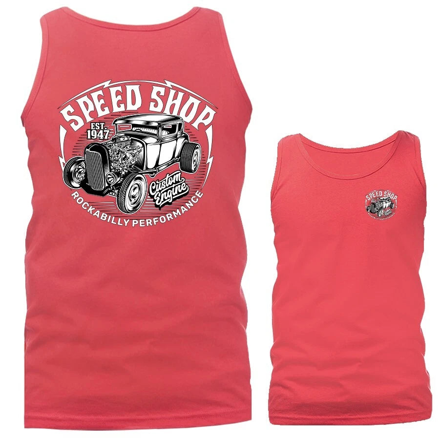Speed Shop Hot Rod Garage Classic Vintage Car Automobile Tank Top