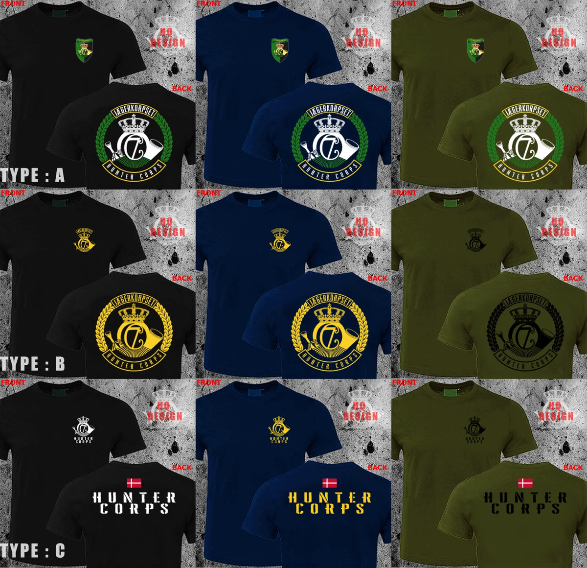 Dansk Danish Denmark Hunter Corps Special Forces Jaeger Jægerkorpset T-shirt HQ