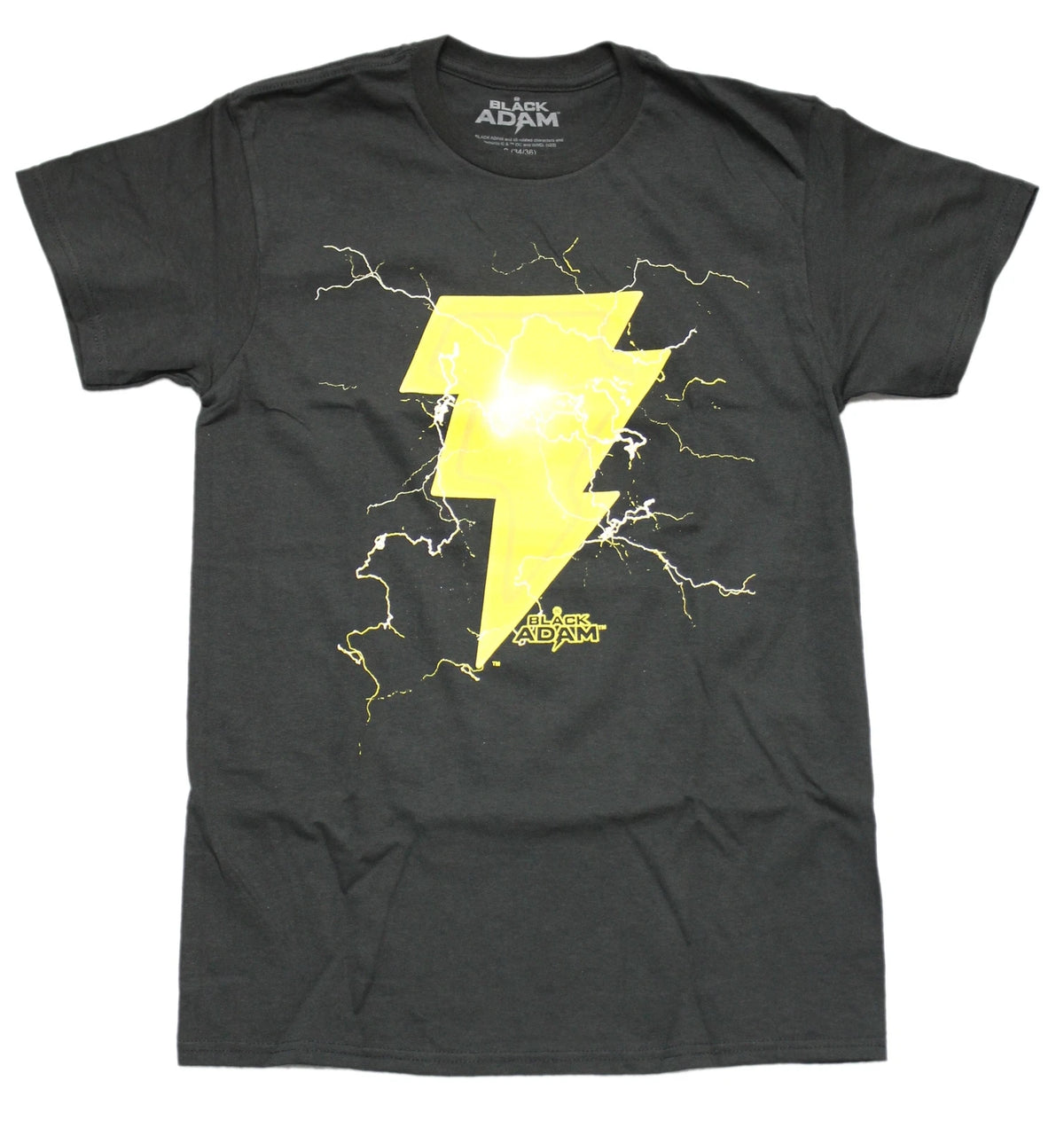 Black Adam New Adult T-Shirt - Electrified Bolt Logo Image